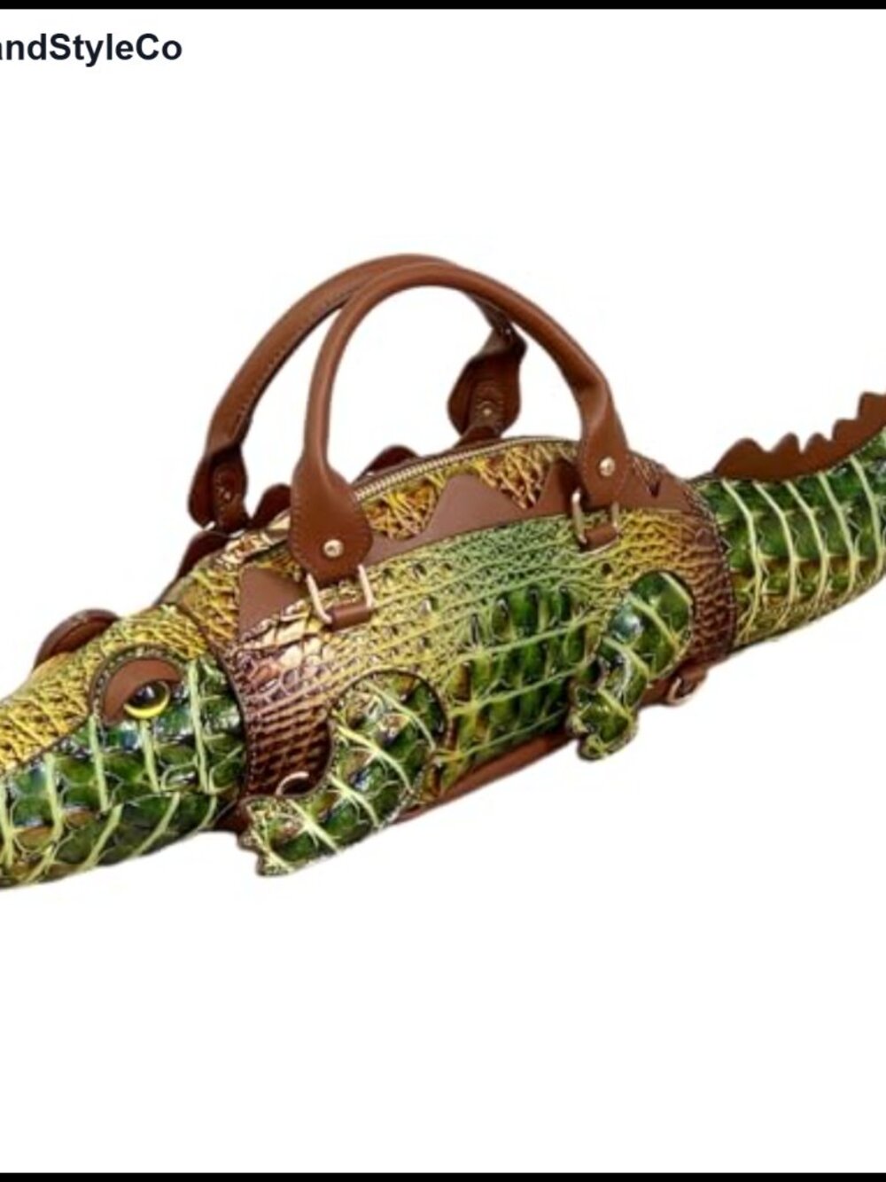 PU Leather Novelty 3D Crocodile Handbag Crossbody Shoulder Bag Adjustable Strap